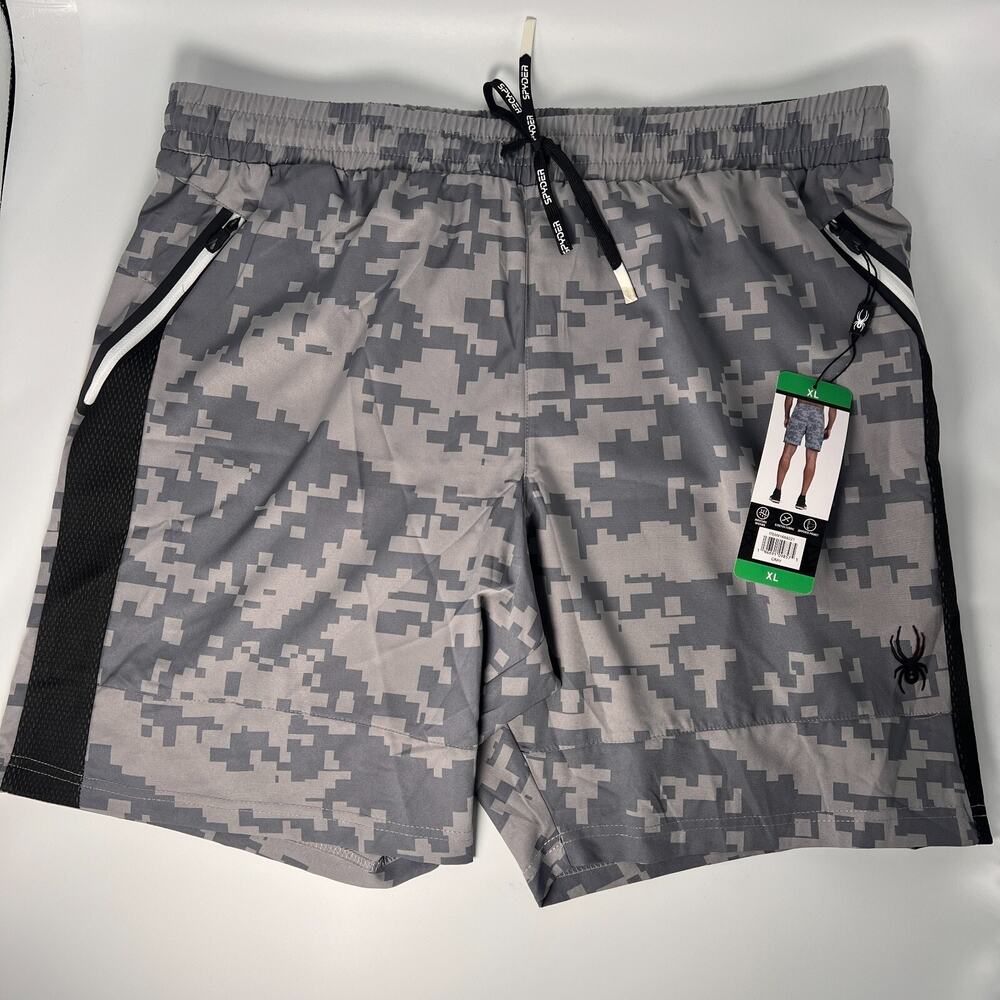 SPYDER Active Shorts Moisture Wicking, Zippered Pockets, Mens XL NWT